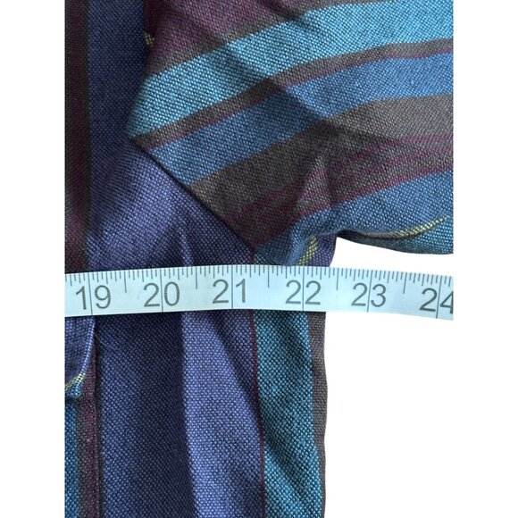 VTG 90s Backpacker Outdoors Striped Long Sleeve Collared Shirt M Pockets - Picture 6 of 10